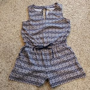 New York & Company blue and white romper Medium